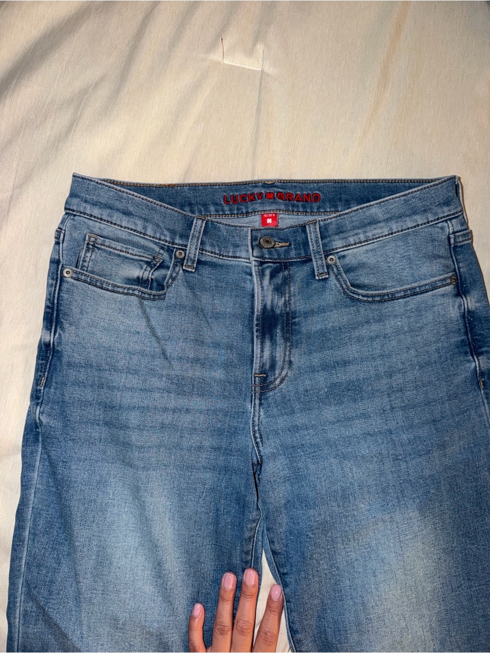Lucky Brand Women's Medium Blue High Rise Straight Jeans